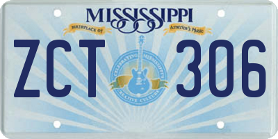 MS license plate ZCT306