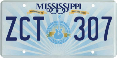 MS license plate ZCT307