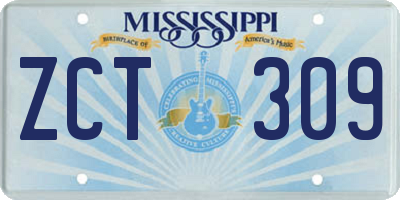 MS license plate ZCT309