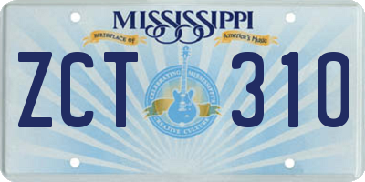 MS license plate ZCT310