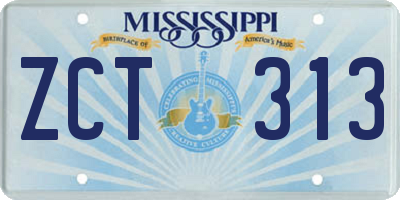 MS license plate ZCT313