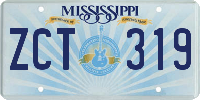 MS license plate ZCT319