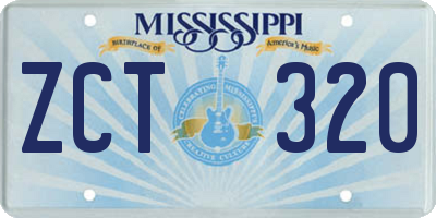 MS license plate ZCT320