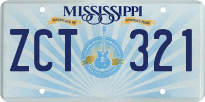 MS license plate ZCT321