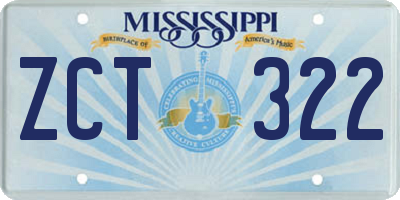 MS license plate ZCT322
