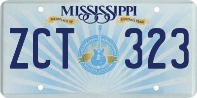 MS license plate ZCT323