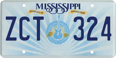 MS license plate ZCT324