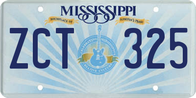 MS license plate ZCT325