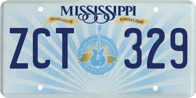 MS license plate ZCT329