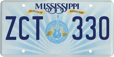 MS license plate ZCT330