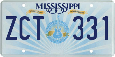 MS license plate ZCT331
