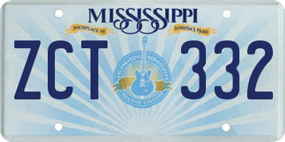 MS license plate ZCT332