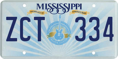 MS license plate ZCT334