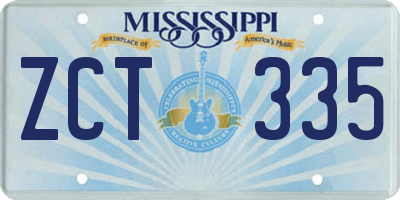 MS license plate ZCT335