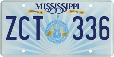 MS license plate ZCT336