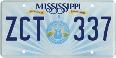 MS license plate ZCT337