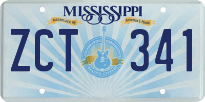 MS license plate ZCT341