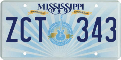 MS license plate ZCT343