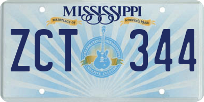 MS license plate ZCT344