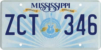 MS license plate ZCT346