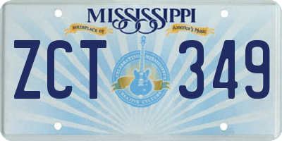 MS license plate ZCT349