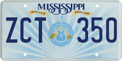 MS license plate ZCT350