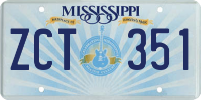 MS license plate ZCT351