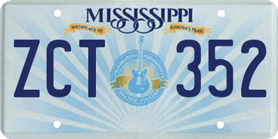 MS license plate ZCT352