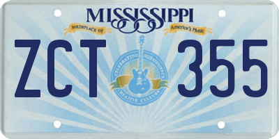 MS license plate ZCT355