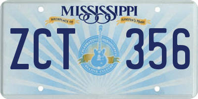 MS license plate ZCT356