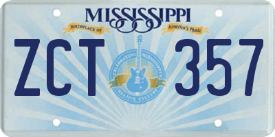 MS license plate ZCT357