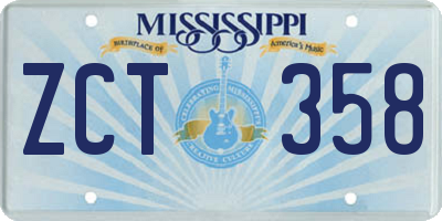 MS license plate ZCT358