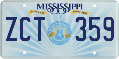 MS license plate ZCT359