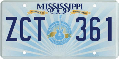 MS license plate ZCT361