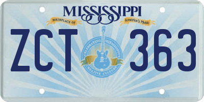 MS license plate ZCT363