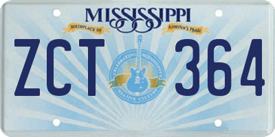 MS license plate ZCT364