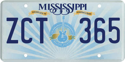 MS license plate ZCT365