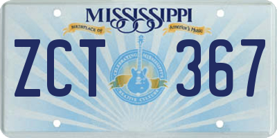 MS license plate ZCT367