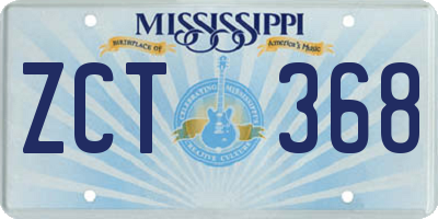 MS license plate ZCT368