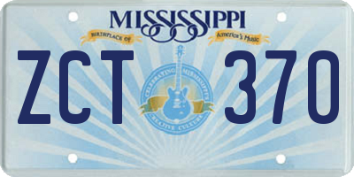 MS license plate ZCT370