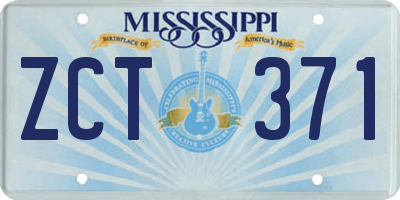 MS license plate ZCT371