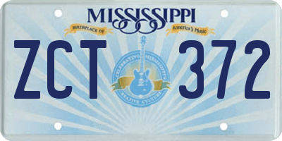 MS license plate ZCT372