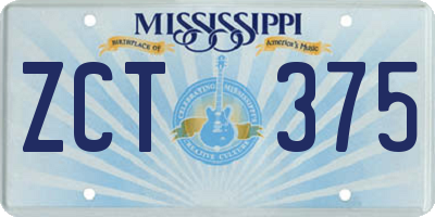 MS license plate ZCT375