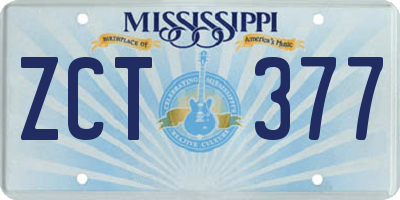 MS license plate ZCT377
