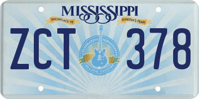 MS license plate ZCT378
