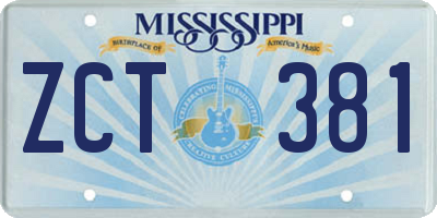 MS license plate ZCT381