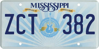 MS license plate ZCT382