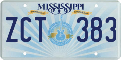 MS license plate ZCT383