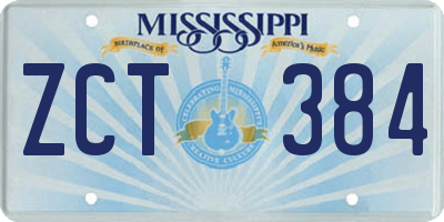 MS license plate ZCT384