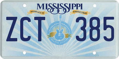 MS license plate ZCT385